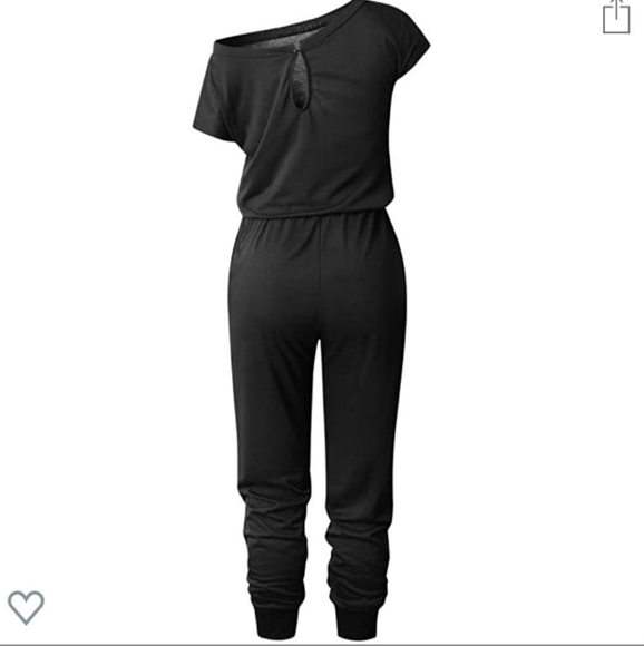 Elegant Black Women's Jumpsuit Short Sleeves - Picture 2 of 6